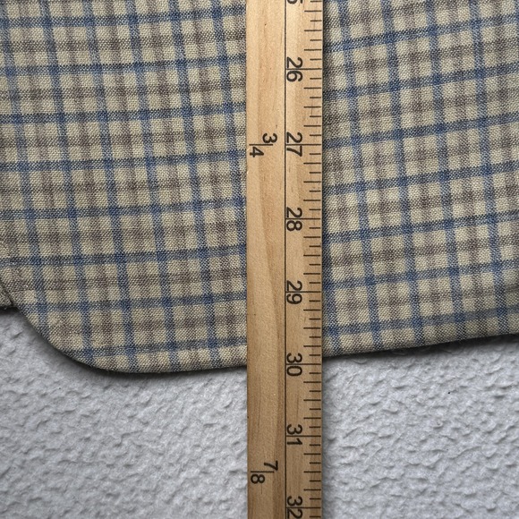 Vintage Jack Nicklaus Hart Schaffner Marx Blazer Mens 40R Beige Blue Plaid 80s - Picture 9 of 10